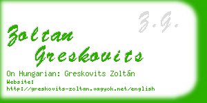 zoltan greskovits business card
